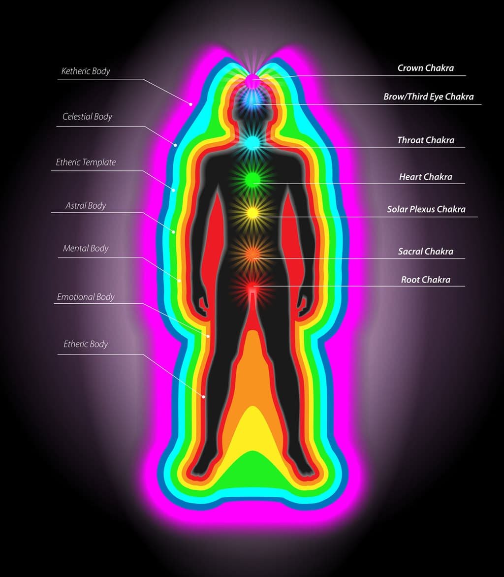 Diagram of energy and chakra fields